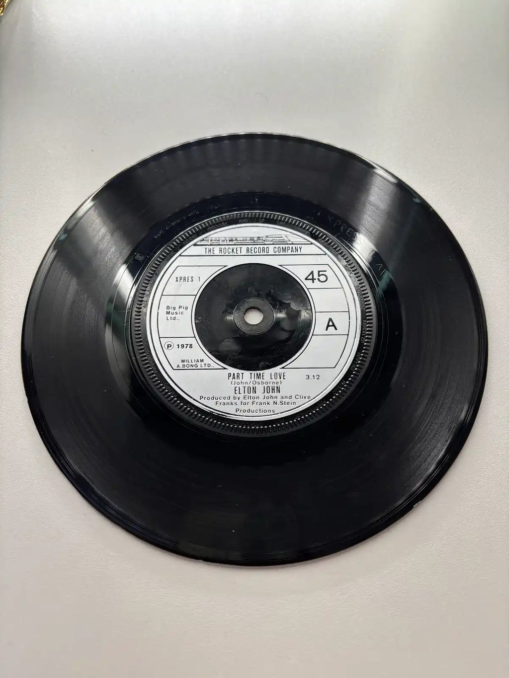 Elton John Part Time Love 7'' vinyl single 1978 UK pressing 