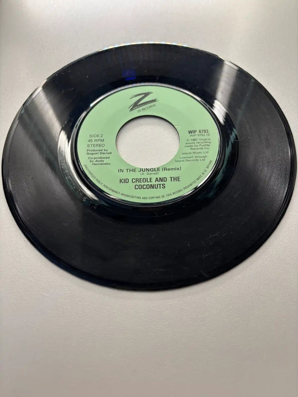 Kid Creole and the Coconuts Stool Pigeon vinyl record label ZZ Records 1982 UK 