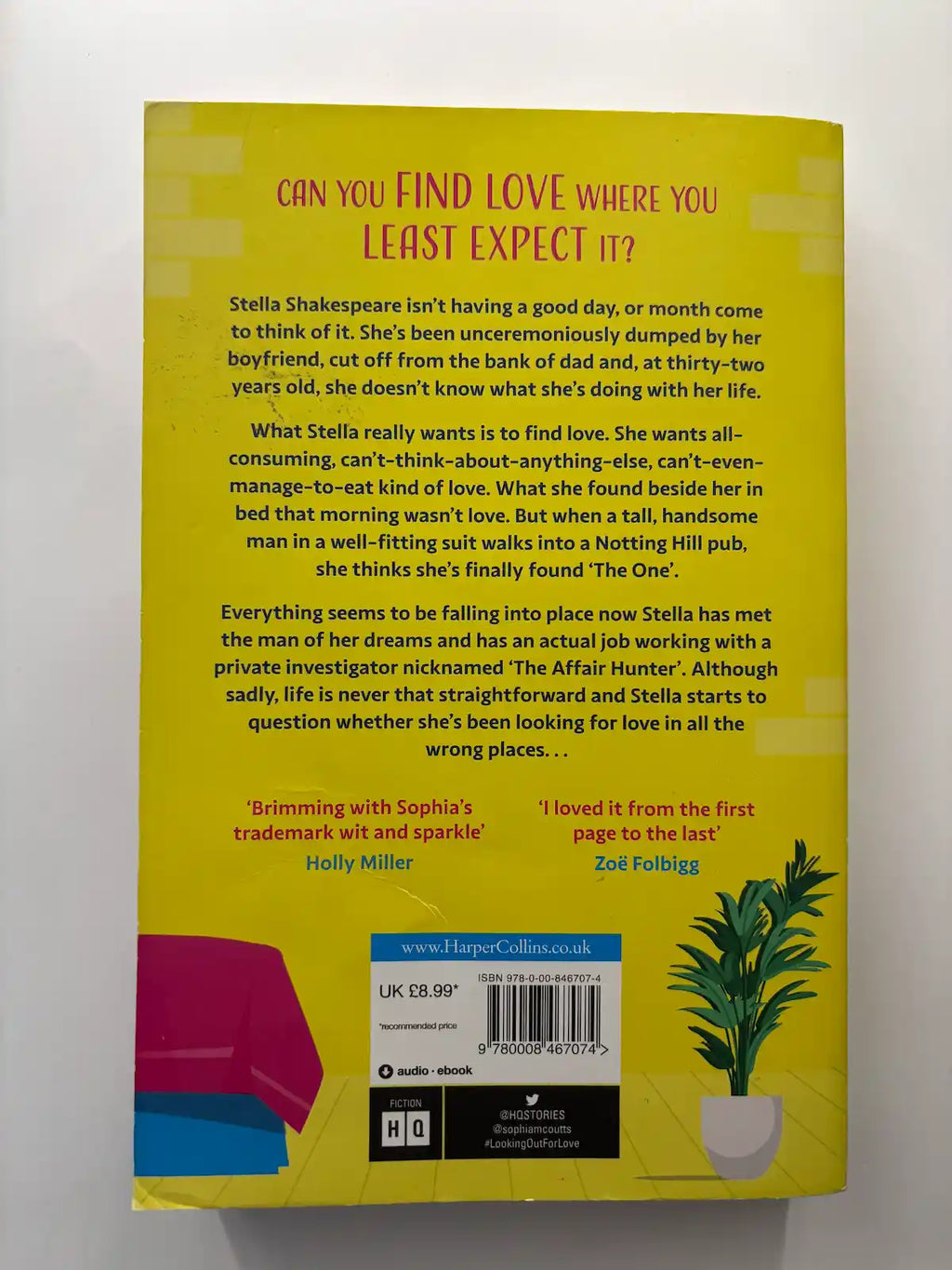 Looking out for Love by Sophia Money-Coutts romance book back cover description UK 