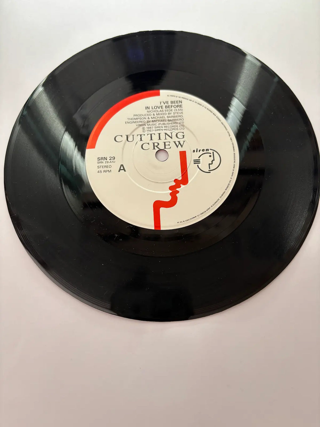 Cutting Crew I've Been in Love Before vinyl record label Siren 1987 UK