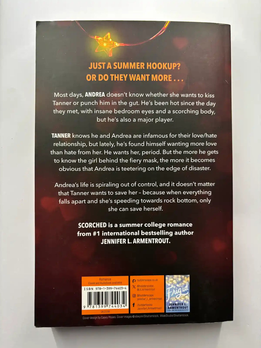 Scorched by Jennifer L. Armentrout contemporary romance book back cover description UK