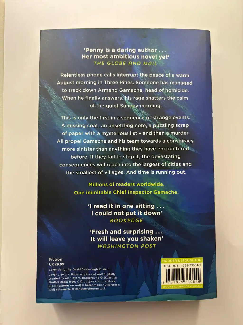 The Grey Wolf by Louise Penny mystery book back cover description UK