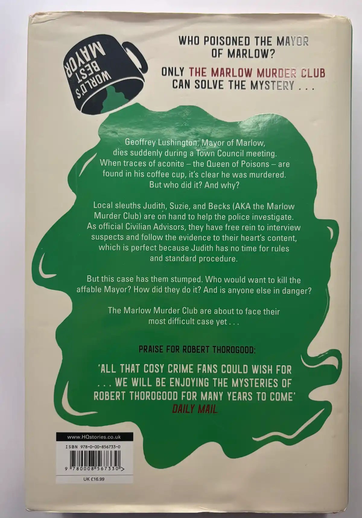 The Queen of Poisons by Robert Thorogood mystery book back cover description UK